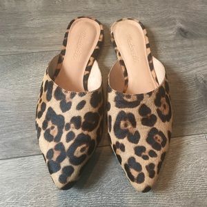 the remi mule in leopard calf hair